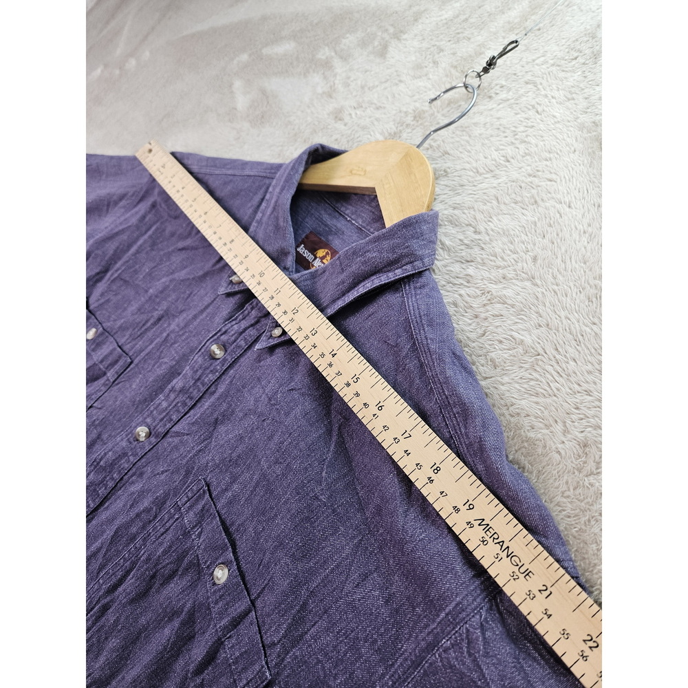 Jason Alexandre Button-down Shirt Vintage Style Purple Short Sleeves Size L - Picture 6 of 10